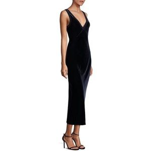 DKNY Navy Velvet Midi Dress